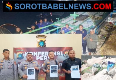 Kapolres Belitung Pimpin Konferensi Pers Terkait Penyelundupan Pasir Timah Ilegal